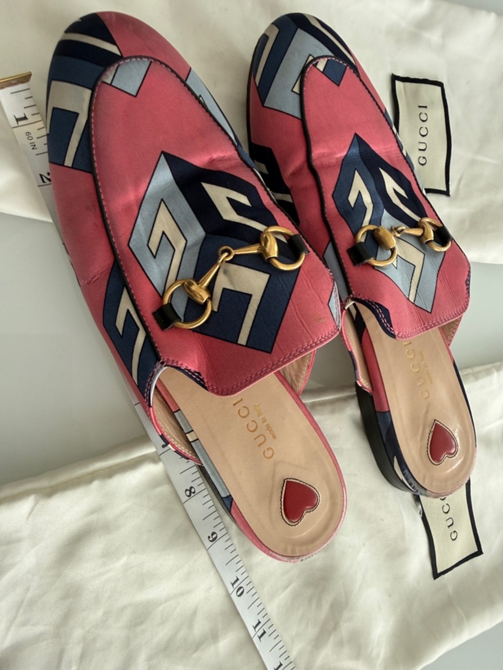 Gucci Pink Geometric Leather Horsebit Mule - Picture 3 of 3